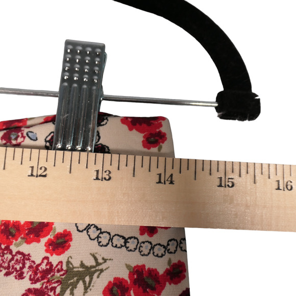 Cato Maxi Skirt Womens XS Red Ivory Floral Stretch Slinky Travel Pull On Boho - Picture 8 of 11